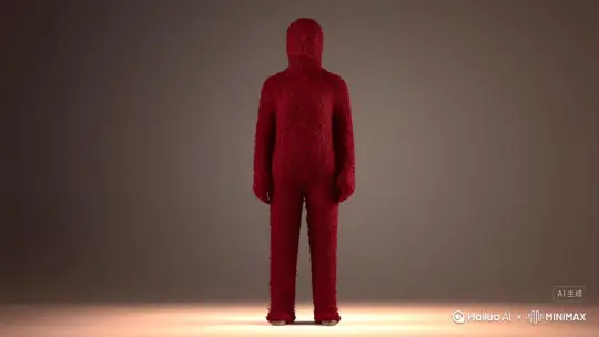 主体人物身上变出一大团微小深红色花瓣，花瓣向外爆炸式扩散，主体人物身体随之从四肢开始逐渐瓦解，化作无数红色粒子轻盈飘散，最终人物完全消散在漫天飞舞的花瓣中，人物完全消失，写实风格，电影光效 by Hailuo AI Video Generator