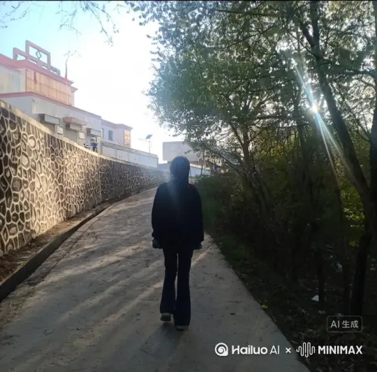 帮我生成一个视频：让图片中的场景动起来，人物变成无数玫瑰花瓣消失在视频中，向右吹走，原比例。比例 16:9，时长 7s，模型 高品质[右移,跟随] by Hailuo AI Video Generator