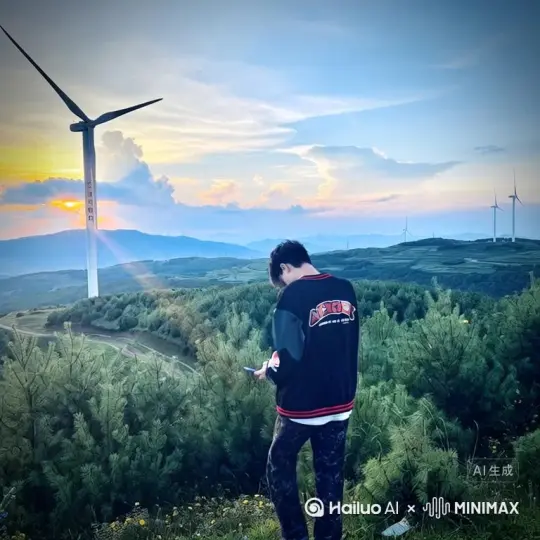 主体人物身上变出一大团微小深红色花瓣，花瓣向外爆炸式扩散主体人物身体，随之从四肢开始逐渐瓦解，化作无数粒子轻盈飘散，最终人物完全消失在漫天飞舞的花瓣中，人物完全消失，写实风格电影光效原比例 by Hailuo AI Video Generator