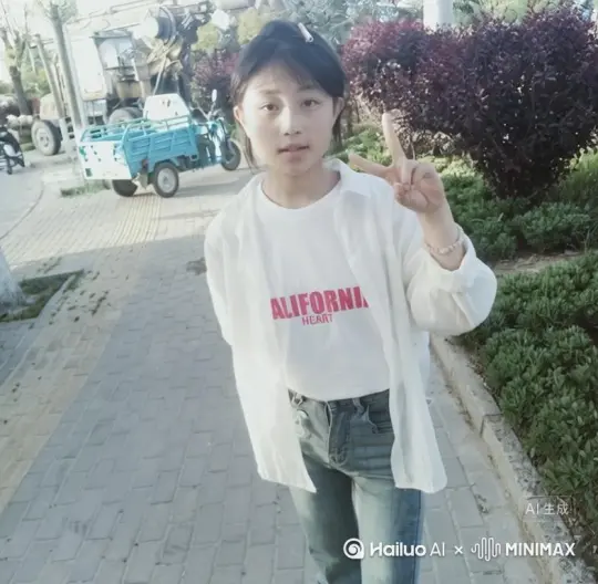 帮我生成一个视频：让图片中的场景动起来，人物变成无数玫瑰花瓣消失在视频中，向右吹走，原比例。比例 16:9，时长 7s，模型 高品质[右移,跟随] by Hailuo AI Video Generator