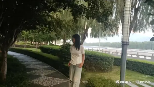 帮我生成一个视频：让图片中的场景动起来，人物变成无数灰色沙尘消失在视频中，向左吹走  原比例。模型  高画质 by Hailuo AI Video Generator