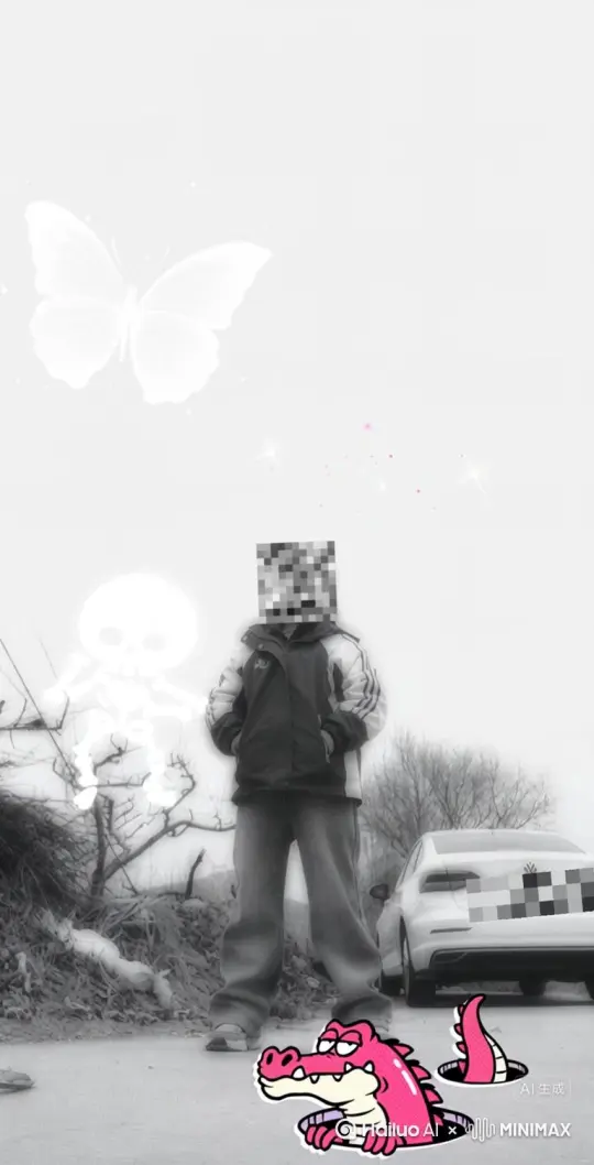 帮我帮我生成一个视频。让图片的场景动起来。人物变成无数灰色消失在视频中向右吹起( 沙尘数量只在人物慢慢涌出。然后消失。)原比例模型高质量[右移,左摇,跟随] by Hailuo AI Video Generator