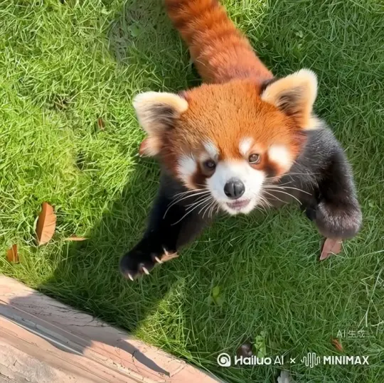 小熊猫变成花朵飞散空中 by Hailuo AI Video Generator