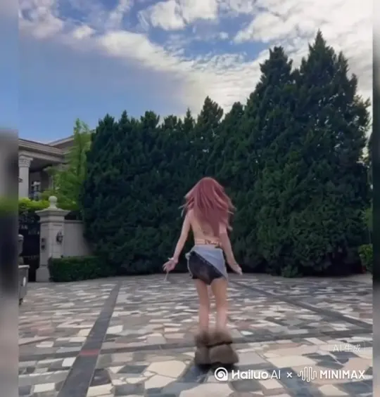 帮我生成一个视频：让图片中的场景动起来人物变成无数灰色沙尘消失在视频中向右吹走（沙尘数量只在人物漫漫中涌出，然后消失）原比例。模型  高品质[右移,左摇,跟随] by Hailuo AI Video Generator