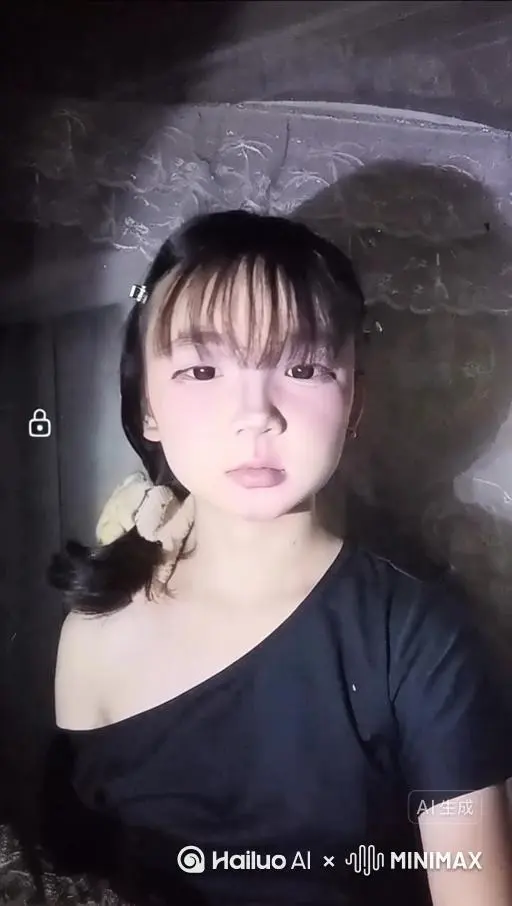 图中图中的场景动起来，人物变成沙砾后消散。（沙粒多一点，向左[左移,右摇,跟随]消失不见。）模板比例。[推出,上升,下摇] by Hailuo AI Video Generator