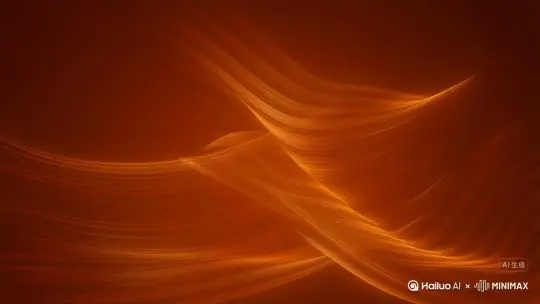 编织线条动画，让线条从画面外生长交织，暖橙渐变光影，丝绸流光质感，经纬交错生长，琥珀光晕层，层叠曲面波纹，抽象织物艺术，熔岩色温粒子 by Hailuo AI Video Generator