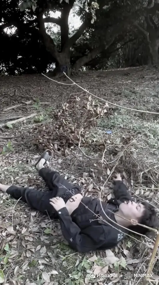 主体人物身上变出一大团微小深红色花瓣，花瓣向外爆炸式扩散，主体人物身体随之从四肢开始逐渐瓦解，化作无数红色粒子轻盈飘散，最终人物完全消散在漫天飞舞的花瓣中，人物完全消失，写实风格，电影光效 by Hailuo AI Video Generator