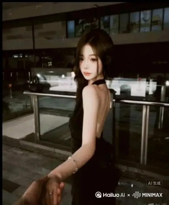 帮我生成一个视频：让图片中的场景动起来，人物变成无数蓝色玫瑰花瓣消失在视频中，向右吹走（花瓣数量只在人物中慢慢涌现，然后消失）   原比例[右移,左摇,跟随] by Hailuo AI Video Generator