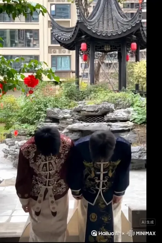 上传一张竖屏图并输入一种颜色，生成红色花瓣消失特效视频 by Hailuo AI Video Generator