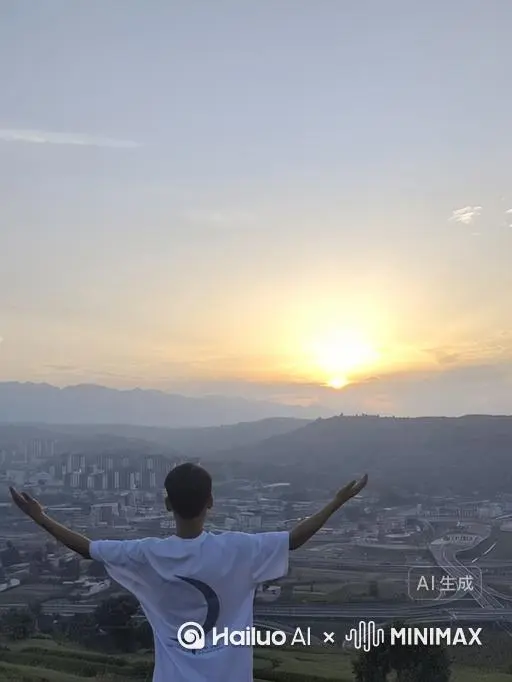 帮我生成一个视频，让图片中的场景动起来，人物变成无数黑粒子消失在视频中，我又吹走，原比例，比例16：9，时长5s，模型  高品质 by Hailuo AI Video Generator