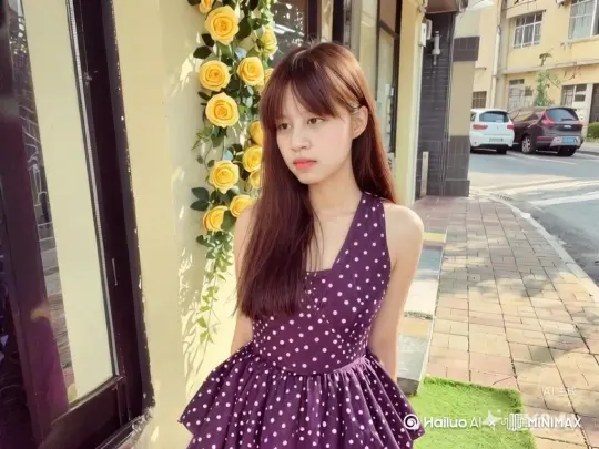 帮我生成一个视频：帮我生成一个视频：让图片中的场景动起来，人物变成无数红色玫瑰花瓣消失在视频中，向右吹走，原比例。比例 16:9，时长 5s，模型 高品质[右移,左摇,跟随]。比例 4:3。 by Hailuo AI Video Generator