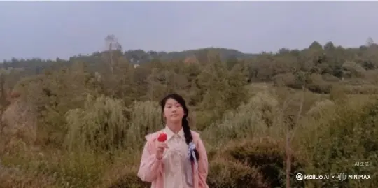 帮帮我生成一个视频让图片中的场景动起来，人物变成无数玫瑰花瓣消失在视频中，向右吹走(花瓣数量只在人物慢慢中涌出，然后消失)原比例。模型

[右移,左摇,跟随]高品质 by Hailuo AI Video Generator