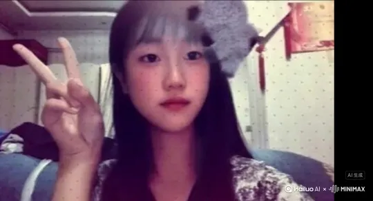 生成一个视频：让图片中的场景动起来，人物变成无数颗灰色灰尘，消失在视频中向右吹走（沙尘数量只在人物慢慢中涌出，然后消失）原比例。高品质[左移.左摇.跟随] by Hailuo AI Video Generator