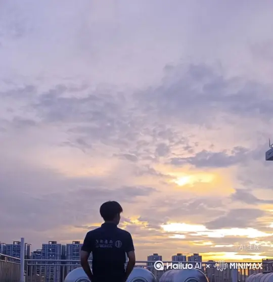 帮我生成一个视频：让图片中的场景动起来，人物不动
变成无数深红色沙尘消失在视频中，向右吹走，（沙尘数量只在人物中慢慢涌出，然后消失）原比例。模型 高品质[右移,左摇,跟随] by Hailuo AI Video Generator