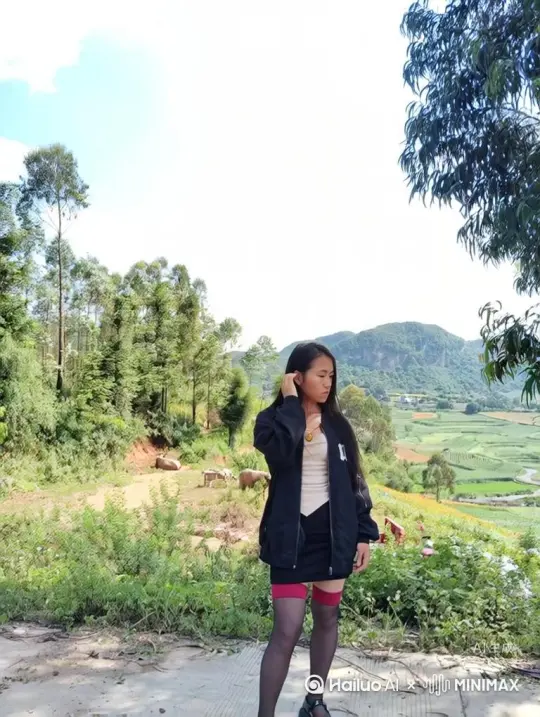 帮我生成一个视频：让图片中的场景动起来、人物变成无数红色玫瑰花片消失在视频中  头部最后消失，向左吹走 原比例比例16.9 5s，模型，高品质 by Hailuo AI Video Generator
