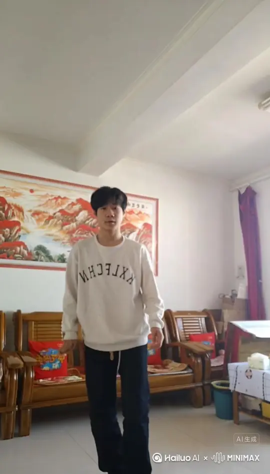 [左移,推进,右摇]展现一个正在抽烟的高大男人，高对比度强化人物面部轮廓，黑帮电影，电影感光线，在众小弟面前，男人抽了一口烟之后吐出烟雾，从头部开始，从左向右慢慢化作烟雾消散，留下众小弟观望他的离去 by Hailuo AI Video Generator