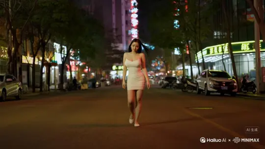 一个十八岁穿着吊带紧身短裙的女孩，大眼睛高鼻梁，赵露思的嘴型，一头乌黑柔顺的头发随风飞舞，波大腰细腿长
繁华的街头，由远及近一步一步走来，眼睛哀伤地盯着镜头，跪下去，伸出双手，升摇，递给镜头求抱抱 by Hailuo AI Video Generator