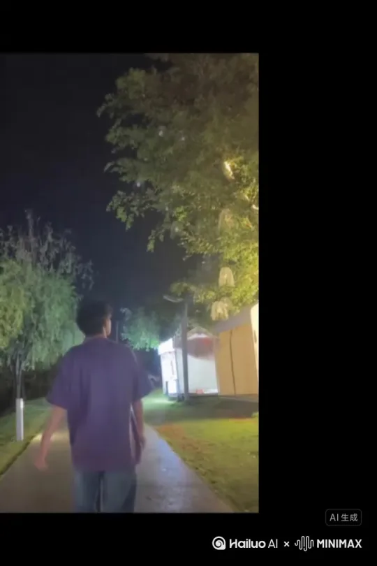 让图片中的场景动起来，人物变成无数灰色颗粒消失在视频中，向在吹走，原比例。比例 16:9，时长 6s，模型 高品质 by Hailuo AI Video Generator