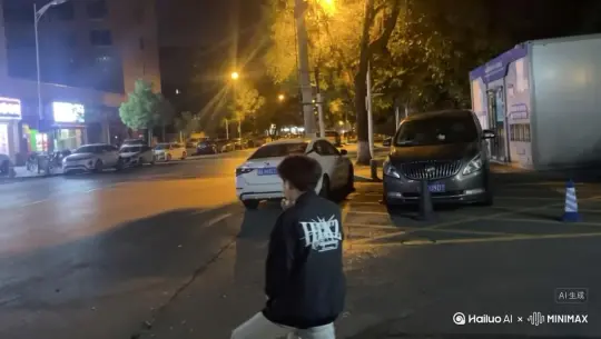帮我生成一个视频：让图片中的场景动起来、人物变成无数红色沙尘消失在视频中、向右吹走、（沙尘数量只在人物中慢慢涌出、然后消失）原比例、模型 高品质[右移,左摇,跟随] by Hailuo AI Video Generator