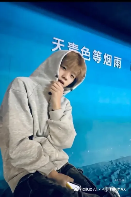 他的身体开始分解成红色的花瓣，从他的肩膀到他的脸。随着他的手逐渐消失，他的身影也保持着消失，花瓣逐渐消散，只剩下漂浮的红色花瓣，从场景中消失 by Hailuo AI Video Generator