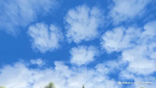 舒缓的音乐中，镜头从一片湛蓝的天空缓缓下移，掠过洁白如棉的云朵。接着，以平稳的速度滑向一片宁静的草原，穿梭在郁郁葱葱的树木间，光影斑驳。

来到草原，镜头贴近地面，聚焦在一丛绽放的野花上，花瓣上的露珠晶莹剔透。随后镜头上扬，展现森林中的一条清澈小溪，顺着水流方向移动，看着溪水潺潺流淌，水底的石头和游动的小鱼清晰可见。

镜头再缓缓拉远，从森林上方俯瞰，翠绿的森林与蜿蜒的溪流构成一幅绝美画卷，最终镜头渐渐模糊虚化 by Hailuo AI Video Generator