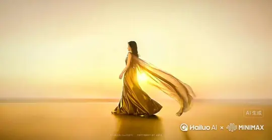 帮我生成一个视频：让图片中的场景动起来，人物变成无数红色花瓣消失在视频中，向右吹走，原比例。比例 16:9，时长 5s，模型 高品质 by Hailuo AI Video Generator