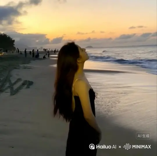 帮我生成一个视频：让图片中的场景动起来，人物变成无数玫瑰花片消失在视频中，向右吹走（玫瑰花瓶数量只在人物中慢慢涌现，然后消失）   原比例。模型  高画质 by Hailuo AI Video Generator