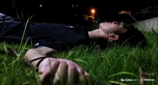 让图片中的场景动起来，人物变成无数玫瑰花瓣消失在视频中，向右吹走，原比例，比16:9，时长5s，模型，高质品 by Hailuo AI Video Generator