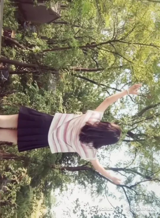 [右移,左摇,跟随]帮我生成一个视频：让图片中的场景动起来，人物变成无数红色玫瑰花瓣
消失在视频中，向下吹走，原比例。比例 16:9，时长 5s，模型 高品质 by Hailuo AI Video Generator