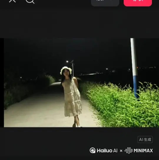 帮我生成一个视频：让照片中的人物逐渐分解成许多细小的玫瑰花瓣，从她的肩膀和脸部开始。她的身形在一点点变成花瓣后继续一点点消失，她的身上哪里变成许多细小的花瓣，哪里就会消失，最后什么都不剩。在整个过程中，阴影和光线必须完全不变。鲜红色的颗粒大小的花瓣缓缓向右方飘走，确保过程看起来平滑自然，颗粒保持……原比例。比例16:9时长5秒模型高品质，画面不要发生移动，人物在逐渐变成花瓣和消失前动作与状态不变，花瓣数量要很多，花瓣大小像沙子一样，并且花瓣从人物身上逐渐涌出，在涌出的同时，涌出花瓣的地方开始消失，直至人物整体变成许多花瓣，最后，花瓣随着风向画面右方飘走。比例 1:1。 by Hailuo AI Video Generator