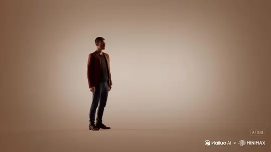 让图片中的场景动起来，人物变成无数红色颗粒消失在视频中，向右吹走，原比例。比例 16:9，时长 5s，模型 高品质 by Hailuo AI Video Generator