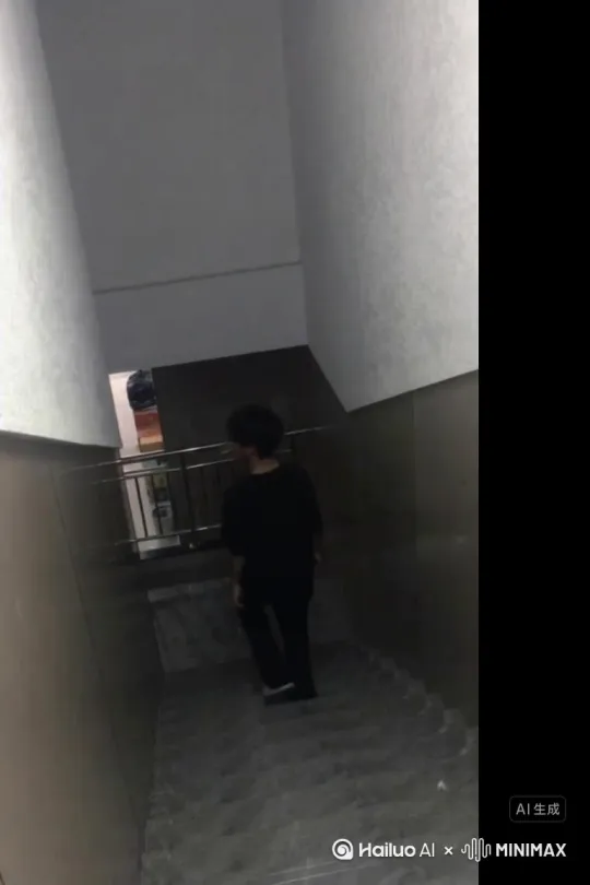 @AI小快 给我搞后面那个帮我生成一个视频：让图片中的场景动起来，人物变成无数灰色沙尘消失在视频中，向右吹走（沙城数量只在人物中慢慢涌现，然后消失）   原比例。模型  高画质 by Hailuo AI Video Generator