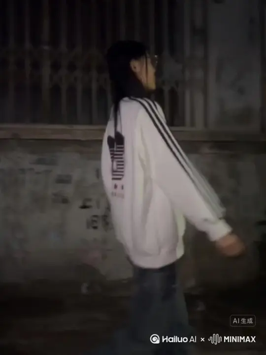 帮我生成一个视频：让图片中的场景动起来人物变成无数红色玫[左移,右摇,跟随]消失在视频中向右吹走（数量只在人物漫漫中涌出，然后消失）原比例。模型  高品质 by Hailuo AI Video Generator