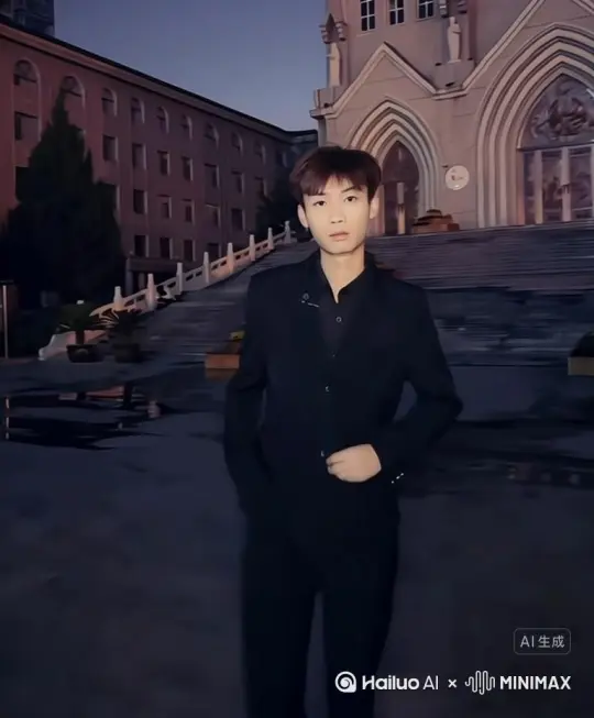 帮我生成一个视频：让图片中的场景动起来，人物变成无数红色花朵消失在视频中，向右吹走，原比例。比例 16:9，时长 5s，模型 高品质[右移,左摇,跟随] by Hailuo AI Video Generator