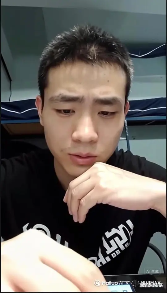 让图片中的场景人物动起来，人物全身变成无数红色花瓣消失在视频中，向右吹走，原比例 by Hailuo AI Video Generator