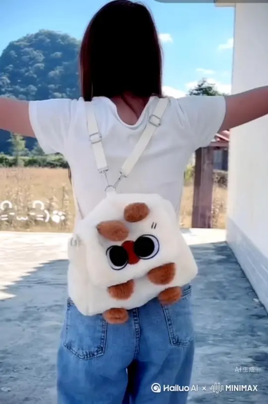 生成一个视频：让图片中的场景动起来，人物变成无数颗灰色灰尘，消失在视频中向右吹走（沙尘数量只在人物慢慢中涌出，然后消失）原比例。模仿高品质 by Hailuo AI Video Generator