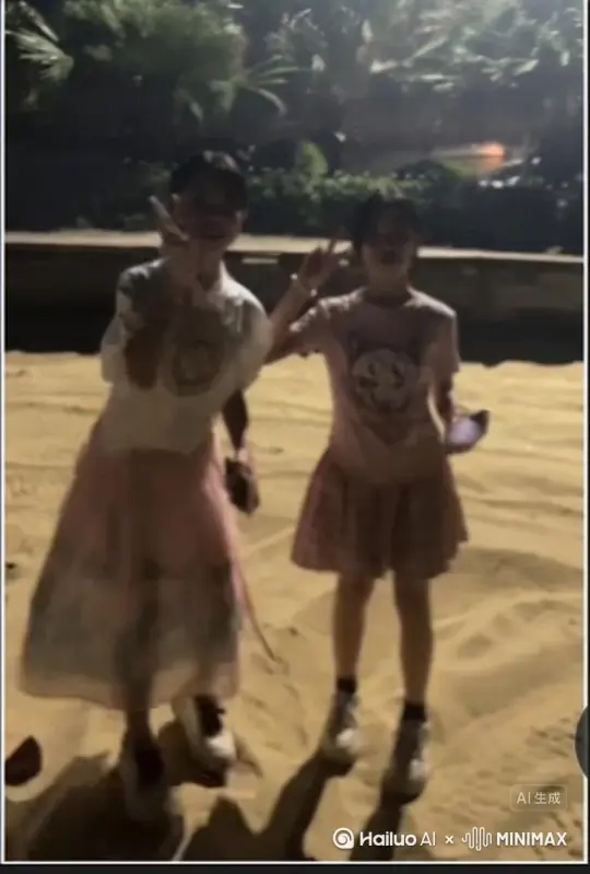 让图片中的场景动起来，人物变成无数红色玫瑰花瓣消失在视频中，向右吹走 by Hailuo AI Video Generator