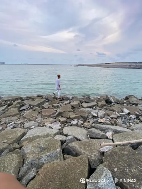 帮我生成一个视频：让图片中的场景动起来，人物变成无数红色玫瑰花片消失在视频中，头部最后消失，向右吹走，原比例。比例 16:9，时长 5s，模型 高品质 by Hailuo AI Video Generator