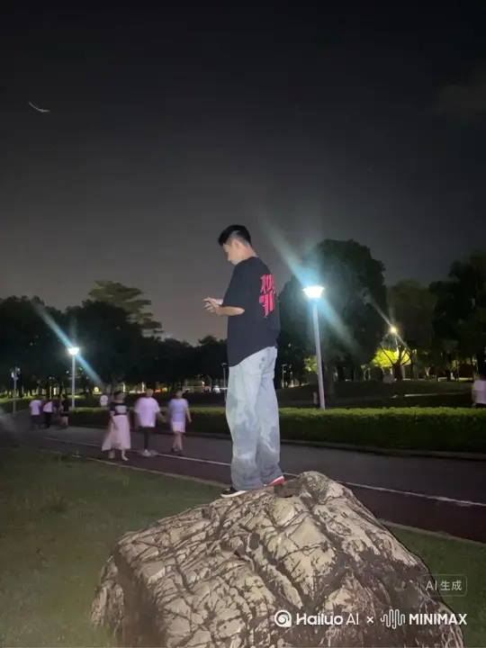 让图片中的场景动起来人物变成无数花瓣消失在视频中向右吹走（花瓣数量指在人物慢慢涌出中，然后消失）原比例 by Hailuo AI Video Generator