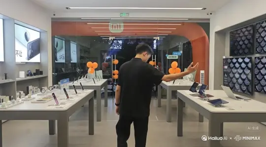让让图片中的场景动起来，人物变成无数红色花瓣，消失在视频中向右吹走，远比例比例16比九，时长五秒，模型高，品质 by Hailuo AI Video Generator