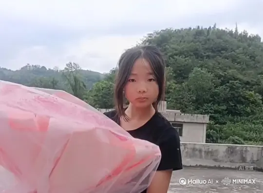 人物化成玫瑰花瓣往右边慢慢地飞，最后消失，人物不动，画质不变 by Hailuo AI Video Generator