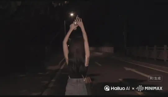 帮我生成一个视频：让图片中的场景动起来，人物变成无数花瓣消失在视频中向右吹走（沙尘数量只在人物漫漫中涌出，然后消失）原比例 模型 高品质 by Hailuo AI Video Generator