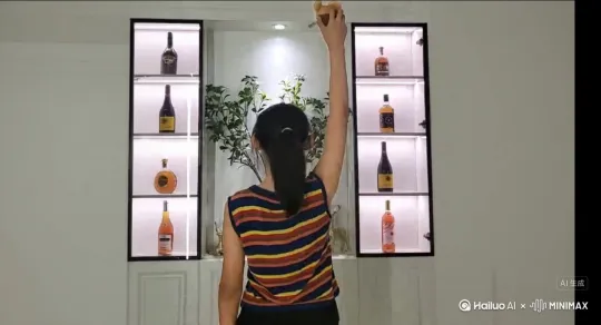 帮我生成一个视频:让图片中的场景动起来，人物变成无数红色，沙尘消失在视频中，向右吹走沙尘(数量只在人物慢慢中涌出)然后消失。原比例模型高，品质 by Hailuo AI Video Generator