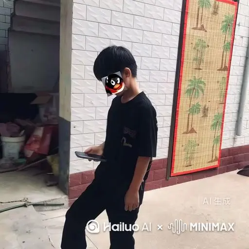 帮我生成一个视频：让图片中的场景动起来，人物变成无数红色花瓣消失在视频中，向右吹走，原比例。比例 16:9，时长 5s，模型 高品质 by Hailuo AI Video Generator
