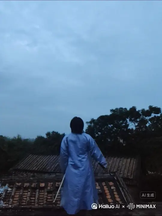 主体人物身上变出一大团微小深红色花瓣，花瓣向外爆炸式扩散，主体人物身体随之从四肢开始逐渐瓦解，化作无数红色粒子轻盈飘散，最终人物完全消散在漫天飞舞的花瓣中，人物完全消失，写实风格，电影光效[变焦拉远] by Hailuo AI Video Generator