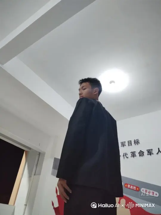 让图片中的场景动起来，人物变成无数灰色颗粒消失在视频中，向右吹走，原比例。比例 16:9，时长 8s，模型 高品质 by Hailuo AI Video Generator