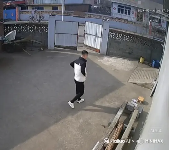 让人物动起来，变成无数黑灰色花瓣，越多越好，爆炸一样从身体爆出来，从左往右被风吹走 by Hailuo AI Video Generator