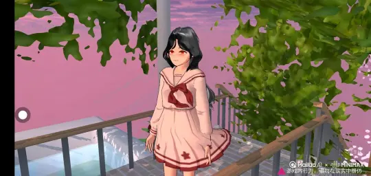 人物头发和裙子有节奏的飘动，眨眼睛 by Hailuo AI Video Generator