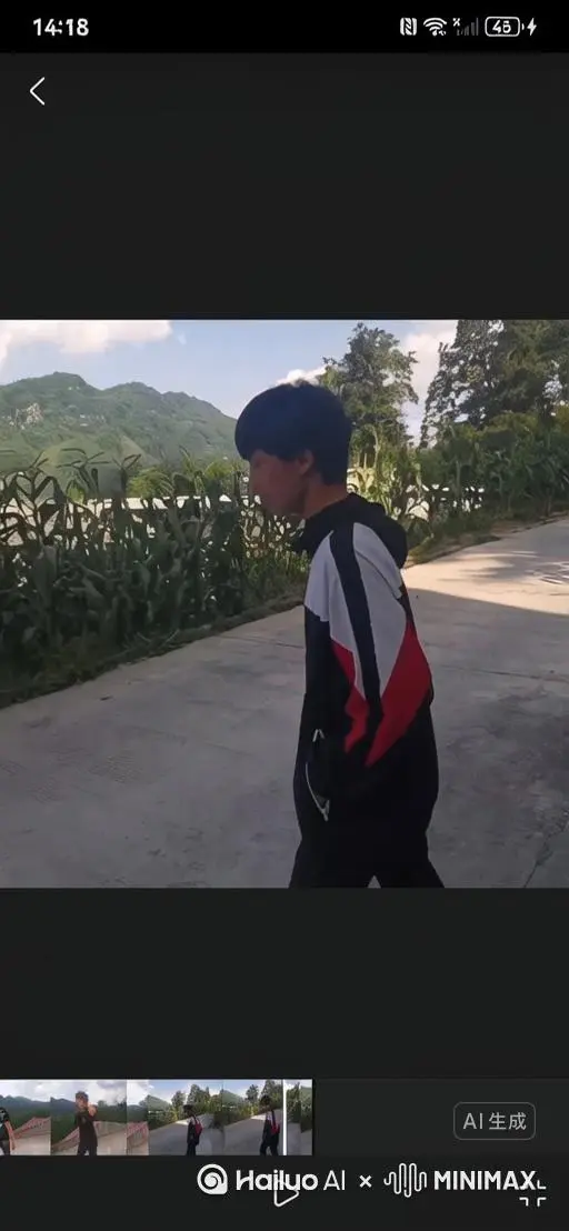 帮我生成一个视频：让图片中的场景动起来，人物变成无数暗红色玫瑰消失在视频中，向右吹走（玫瑰数量只在人物中慢慢涌现，然后消失）   原比例。模型  高画质[右移,左摇,跟随][右移,左摇,跟随][右移,左摇,跟随]，口令在这[愉快] by Hailuo AI Video Generator