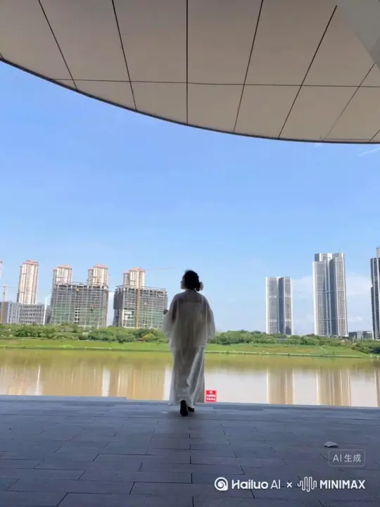 帮我生成一个视频，让图片中的场景动起来，人物变成无数红色花瓣颗粒消失在视频中从入向上吹走。原比例原色彩保持不变 by Hailuo AI Video Generator